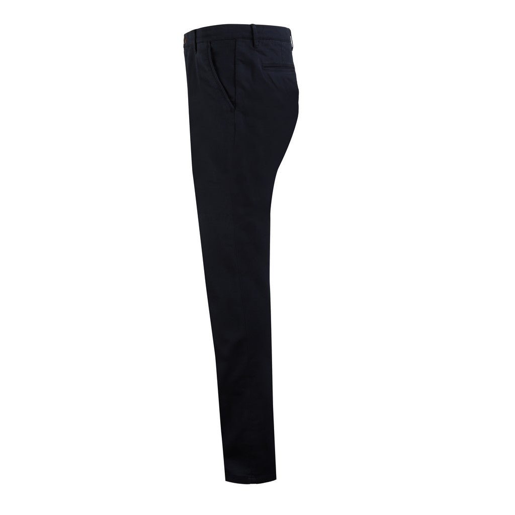 FRADI Men's Stretch Fleece Cotton Chino Pants - Comfortable & Stylish Navy Blue Casual Trousers for Work, Travel & Everyday Wear