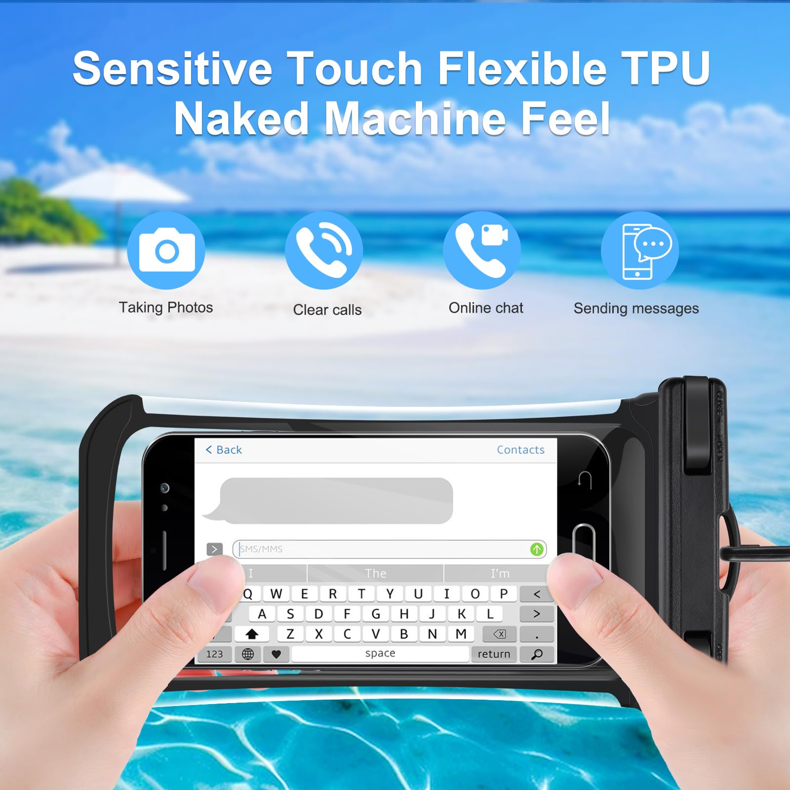 Waterproof Phone Pouch [2-Pack] IPX8 Certified - Universal Waterproof Dry Bag Case for iPhone 15/14/13/12/11 Pro/XS Max & Samsung S23/S22 (Fits up to 7.1