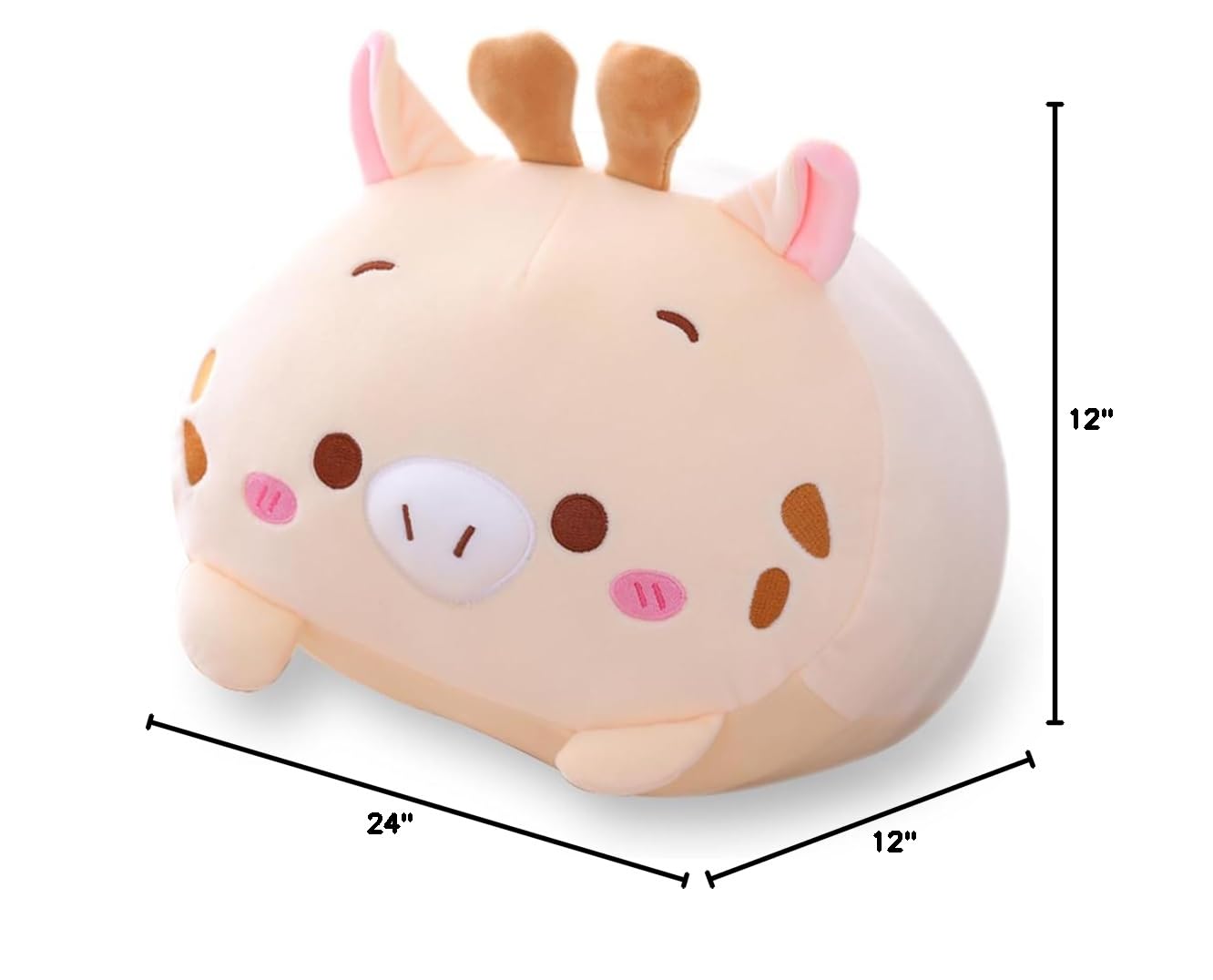 AIXINI 23.6 Inch Soft Plush Deer Stuffed Animal - Cylindrical Body Pillow for Kids & Adults | Super Cute Cartoon Hugging Toy Gift for Christmas, Birthday & Home Decor