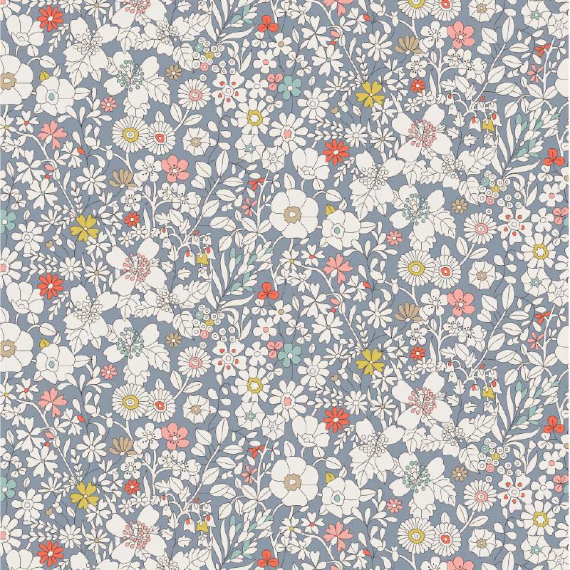 Liberty London Scarf - June's Meadow Grey Floral Skinny Scarf in Silky Tana Lawn Cotton - Adjustable Length for Neckwear, Headband or Handbag Accessory - Perfect for Office, Travel and Special Occasions
