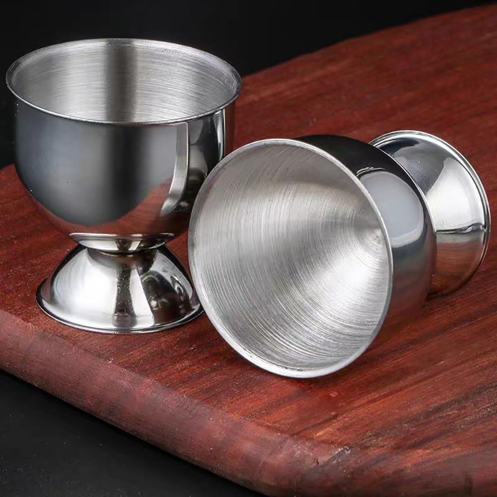 4 Pcs Stainless Steel Egg Cups - Egg Display Stand Holders for Kitchen - Small Egg Trays for Boiled Eggs - Perfect for Breakfast, Brunch, and Easter Decorations