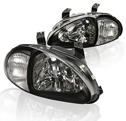 Honda Del Sol Crystal Headlights with Corner Signal - JDM Black Style for Enhanced Night Driving & Car Customization