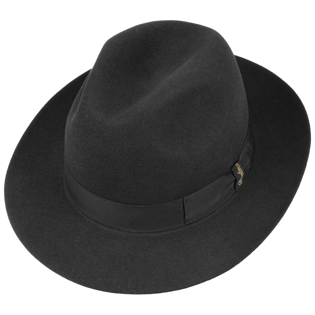 Borsalino Marengo Fur Felt Bogart Hat for Men - Classic Fedora Style for Outdoor, Travel & Formal Occasions