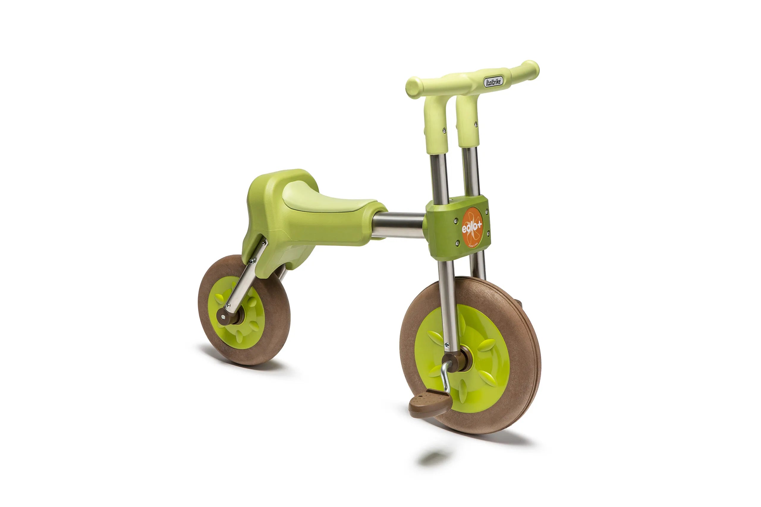 Italtrike Eolo+ Kids Tricycle - Green 3-Wheel Balance Bike for Toddlers Ages 2-5 | Outdoor Ride-On Toy for Backyard, Park & Sidewalk Play