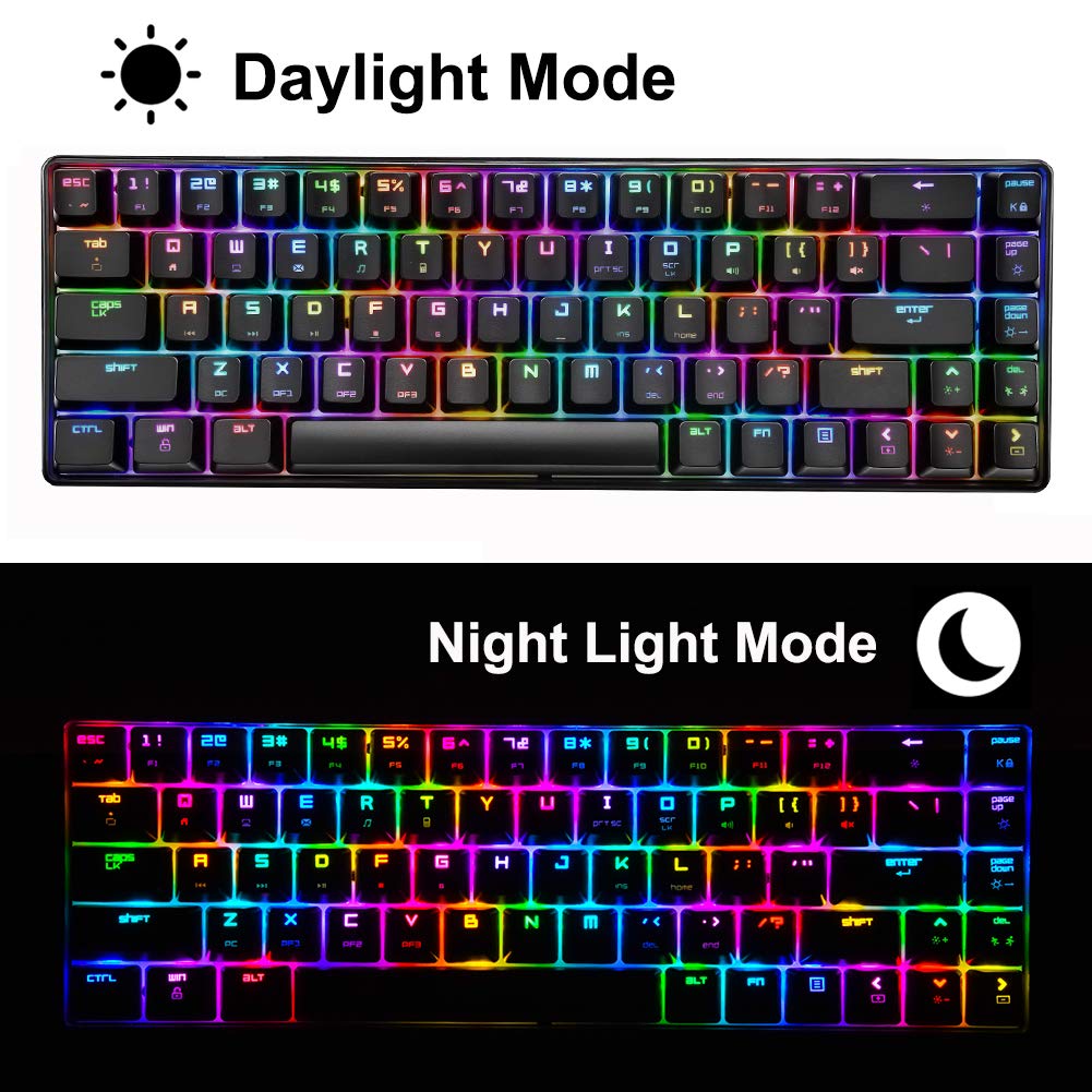 60% Compact Mechanical Gaming Keyboard with RGB Backlit 68 Keys & Honeycomb Lightweight Gaming Mouse 6400 DPI - USB C Wired Combo Set with Mouse Pad for PC, PS4, PS5, Xbox, Mac - Blue Switch - Perfect for Esports, Streaming & Office Work