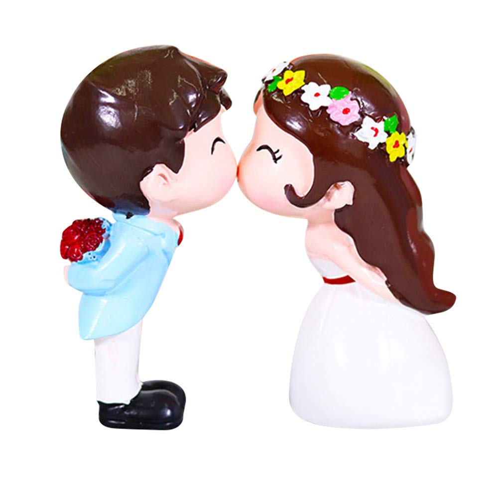 1 Pair Wedding Cake Topper - Resin Couple Kissing Cake Ornament - Creative Cake Decoration for Wedding, Anniversary & Party Supplies - Perfect for Bridal Showers, Reception Centerpieces & Romantic Celebrations