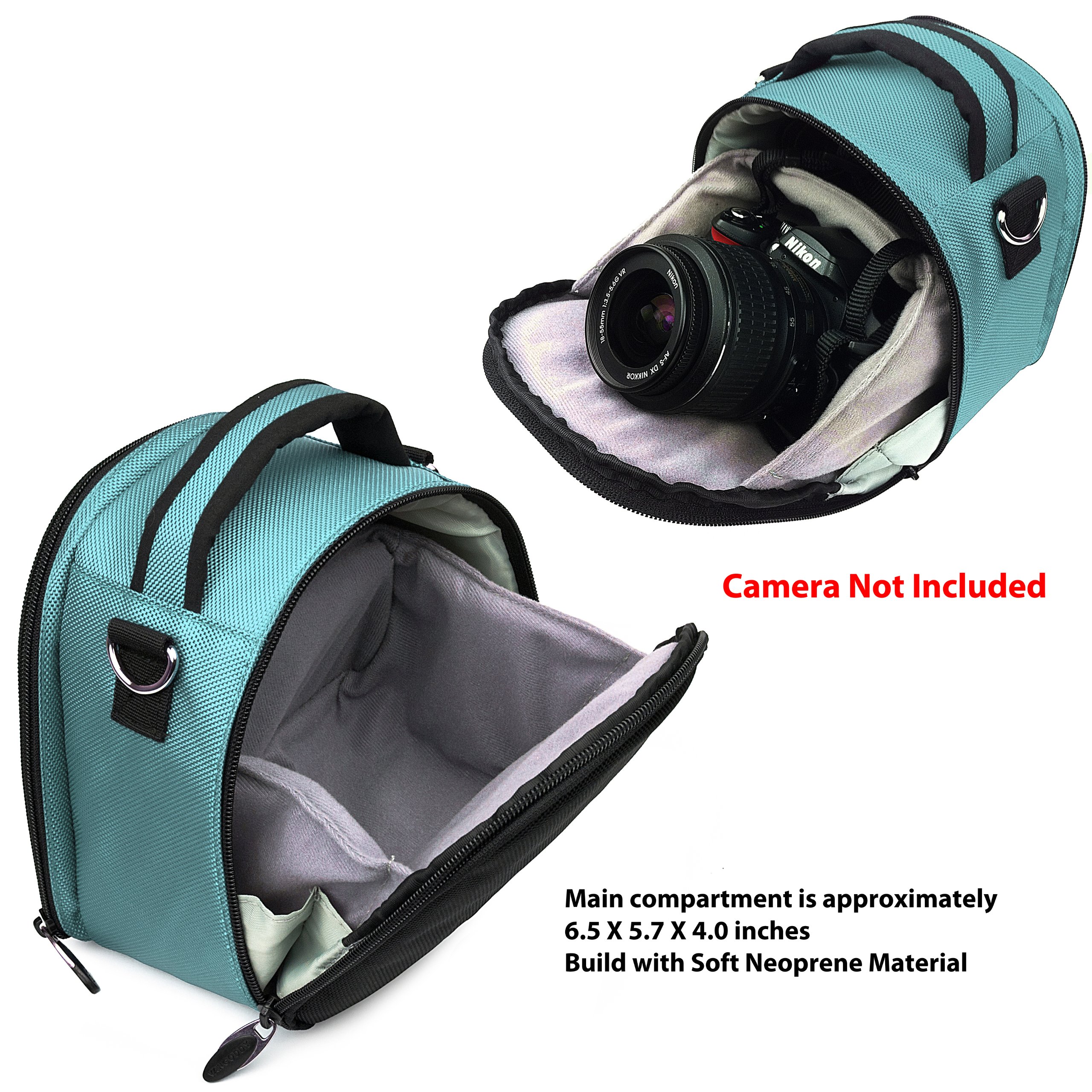 Durable Nylon SLR Camera Bag Sky Blue for Olympus E-M10, E-M5, OM-D E-M1, OM-D E-M10, OM-D E-M5 DSLR Cameras - Includes Screen Protector & Mini Tripod - Perfect for Travel, Hiking & Outdoor Photography