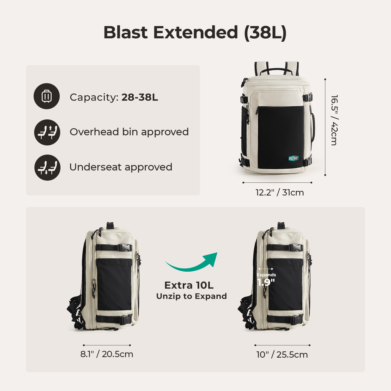 Blast Mesh Travel Backpack - Lightweight Durable Carry-On Backpack for Men & Women | Perfect for Air Travel, Hiking & Daily Commute