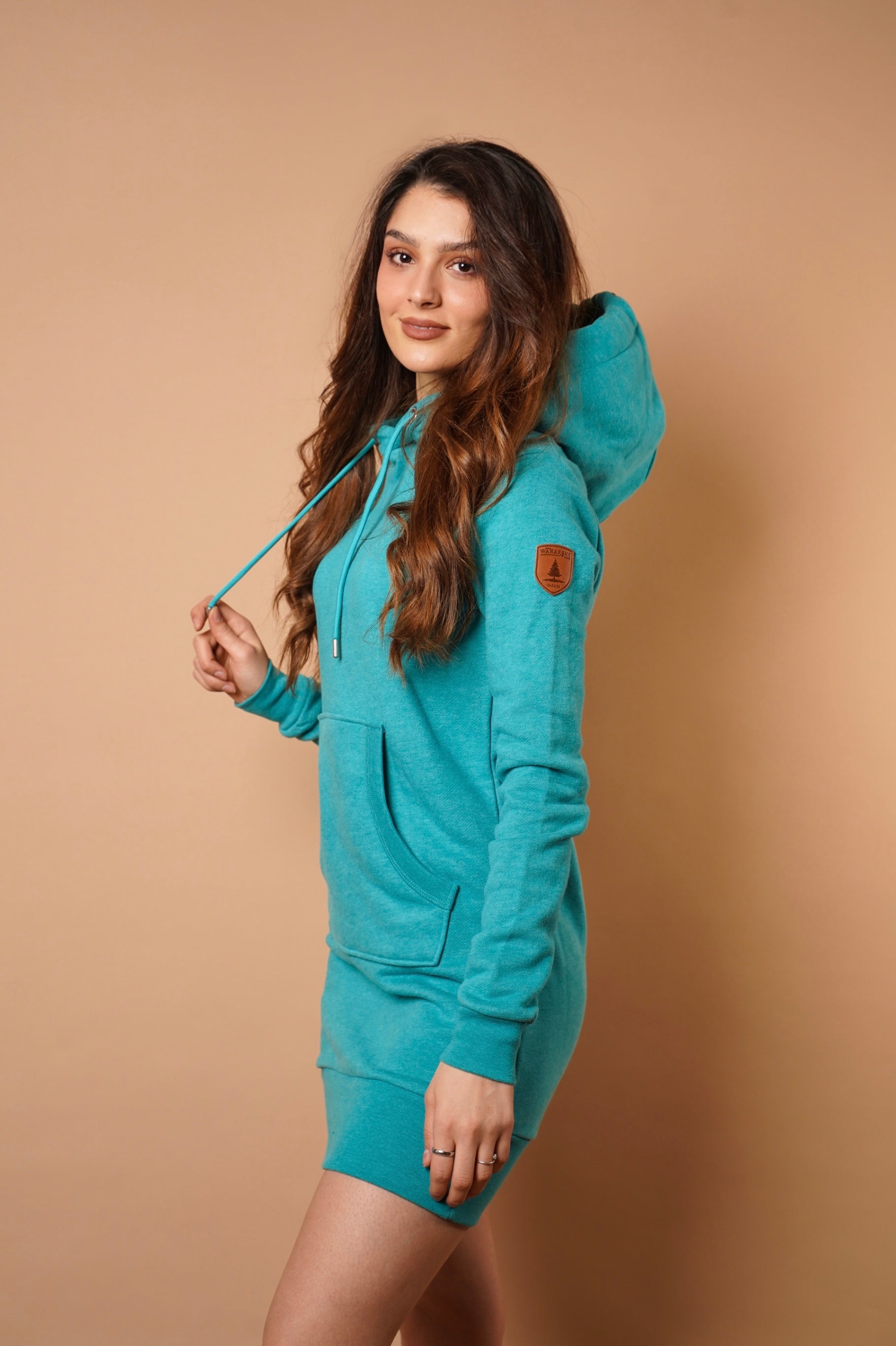 Carmen Lake Hoodie Dress for Women - Cozy Fleece Pullover Sweatshirt Dress with Pockets | Perfect for Casual Wear, Loungewear, and Outdoor Activities