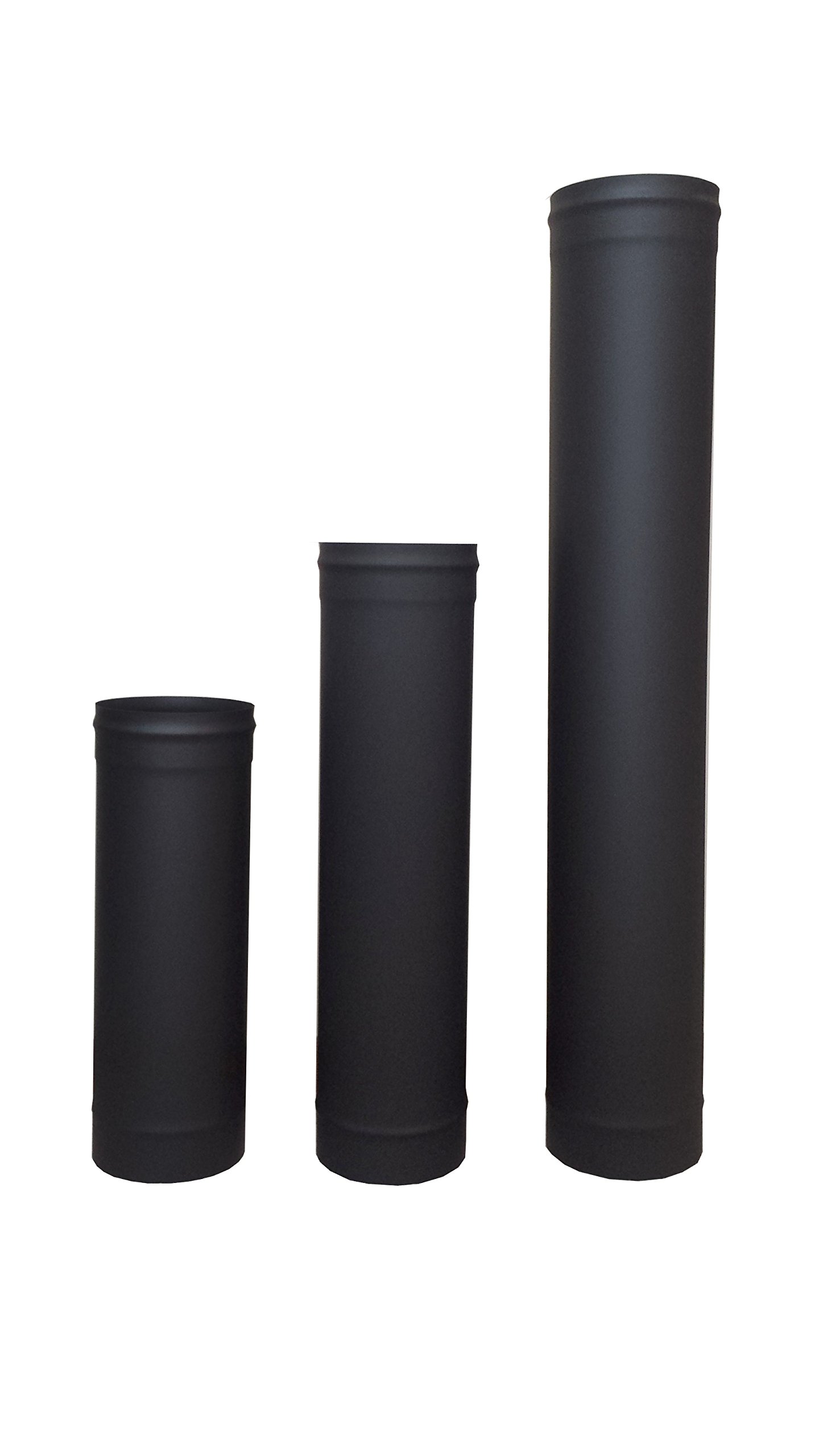 6in x 48in Single Wall Black Stove Pipe - High-Quality Stove Vent Pipe for Wood Burning Stoves, Fireplaces & Heating Systems - Durable & Heat Resistant for Indoor/Outdoor Use