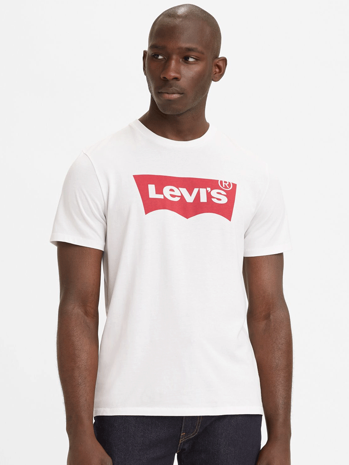 Levi's Men's Classic Logo T-Shirt - White | Comfortable Cotton Crewneck Tee for Casual Wear & Everyday Outfits