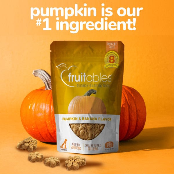Fruitables Baked Pumpkin & Banana Dog Treats - Healthy Natural Dog Snacks for Training & Rewards - Perfect for Small & Medium Dogs