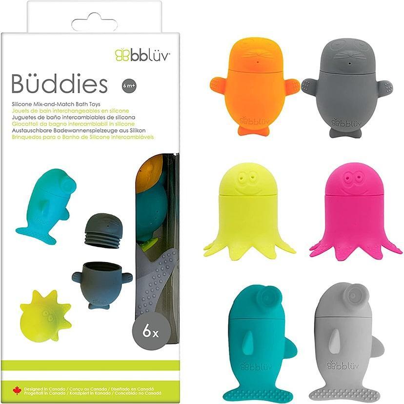 BBLÜV Büddies Baby Bath Toys - Soft Silicone Ocean Animal Toys for Infants & Toddlers | Fun Bathtime Learning & Sensory Play