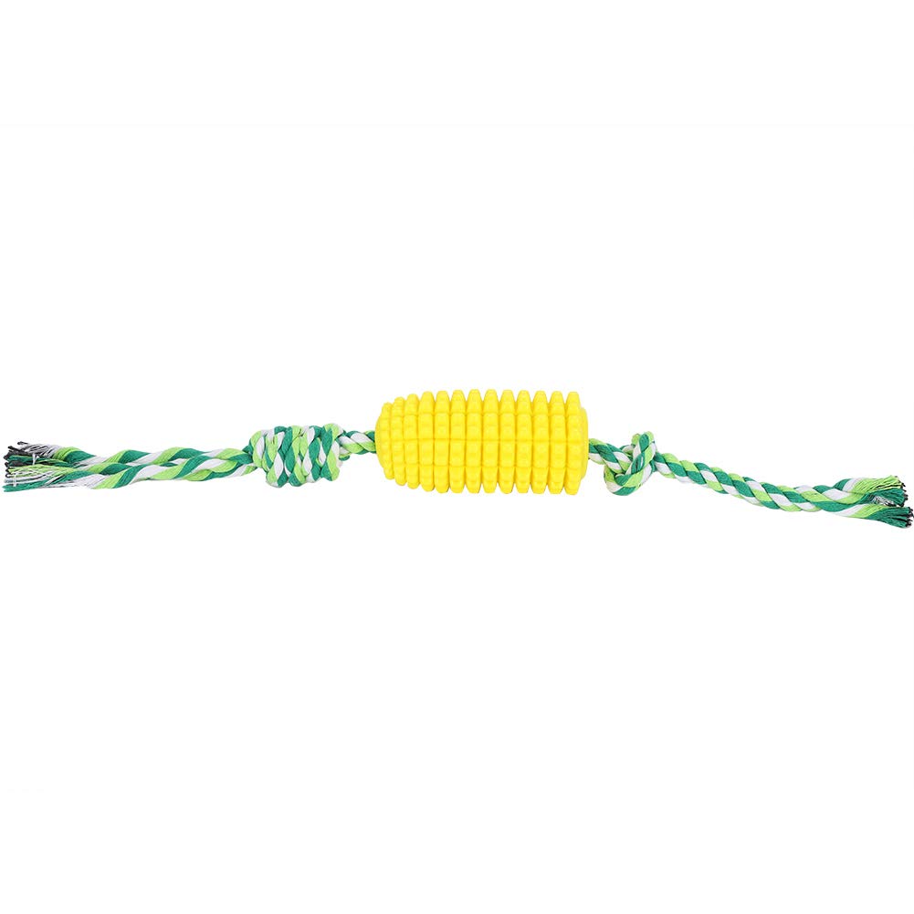 Durable Corn-Shaped Dog Chew Toy for Puppies - Interactive Teething & Teeth Cleaning Rope Molar Toy (Yellow) - Perfect for Puppy Training, Boredom Relief, and Dental Health