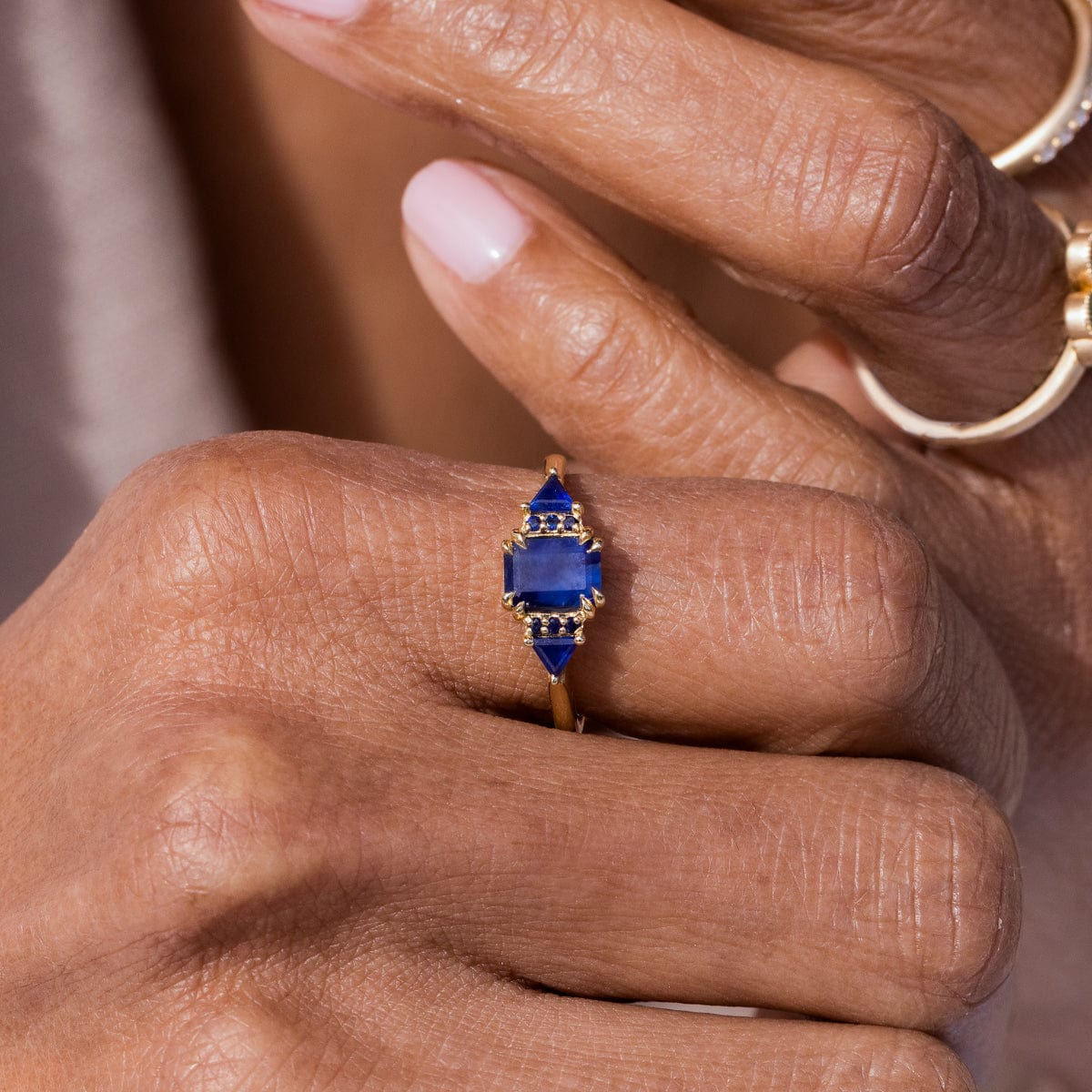 Exquisite Sapphire Stackable Ring for Women - Elegant Blue Gemstone Jewelry for Engagement, Wedding & Everyday Wear