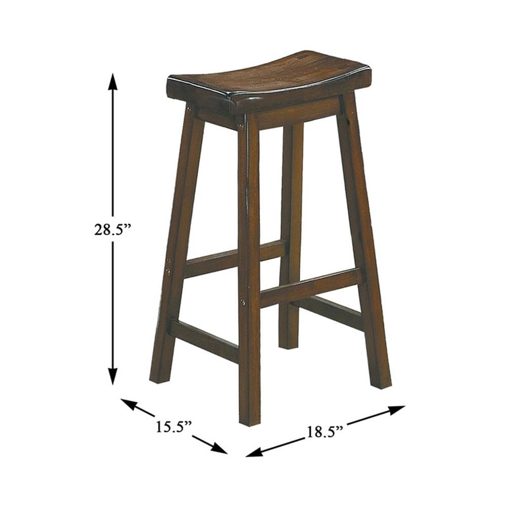 Homelegance Saddleback 29-Inch Bar Stools, Cherry Wood Counter Height Stools, Set of 2 - Perfect for Kitchen Islands, Breakfast Bars & Home Bars