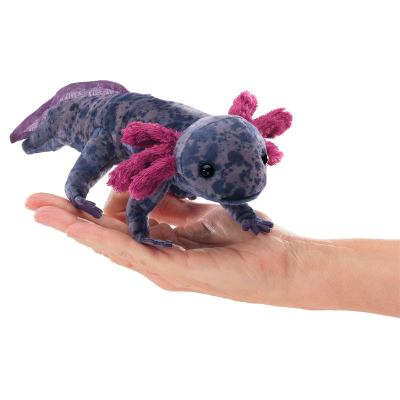 Black Axolotl Puppet - Soft Plush Mexican Salamander Hand Puppet for Kids, Storytelling & Educational Play | Perfect for Classroom, Birthday Parties & Imaginative Play