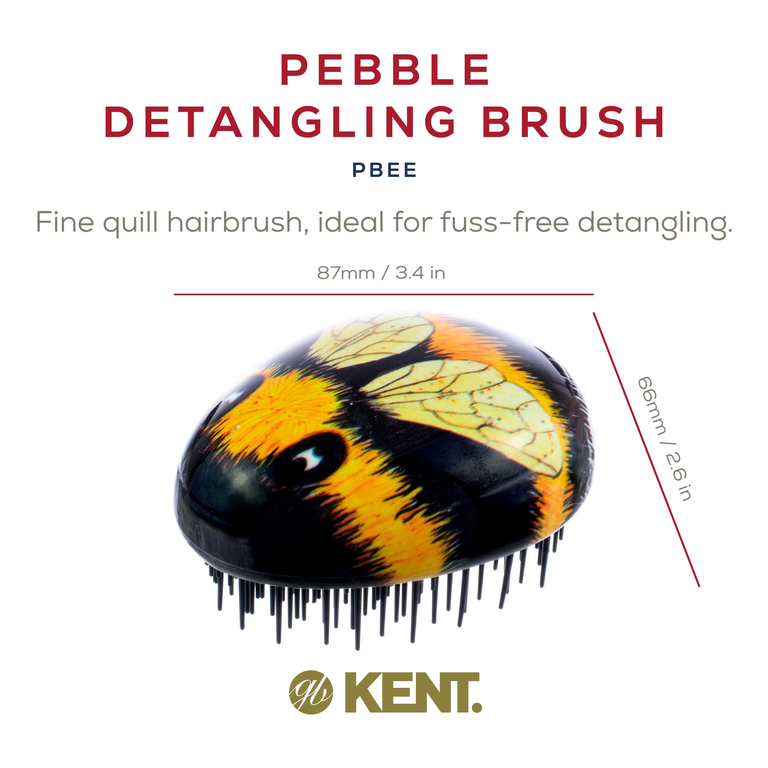 Kent PBEE Scalp Massager & Hair Detangler - Shower Brush for Dandruff & Kids (Travel Size) - Perfect for Home & Travel