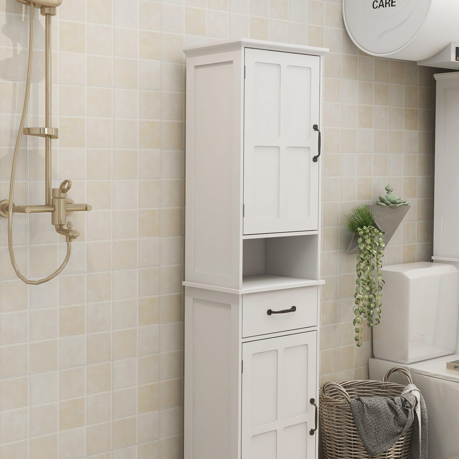 Double Door Narrow Height Slim Floor Standing Cabinet - Space-Saving Storage for Small Rooms & Apartments | Perfect for Bedroom, Living Room & Entryway Organization