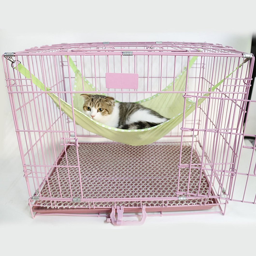 Polytree Breathable Mesh Cat Hammock - Green Hanging Bed for Indoor & Outdoor Use - Perfect for Summer Relaxation & Pet Lounging
