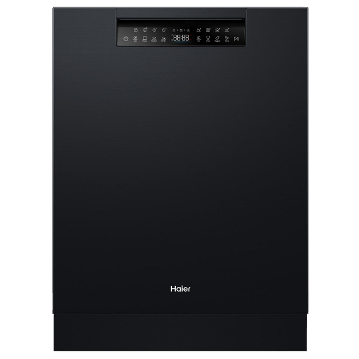 Haier HDW15U3B1 600 Series Built-In Dishwasher with Steam Function - Black Stainless Steel | Energy Efficient for Small Kitchens & Apartments