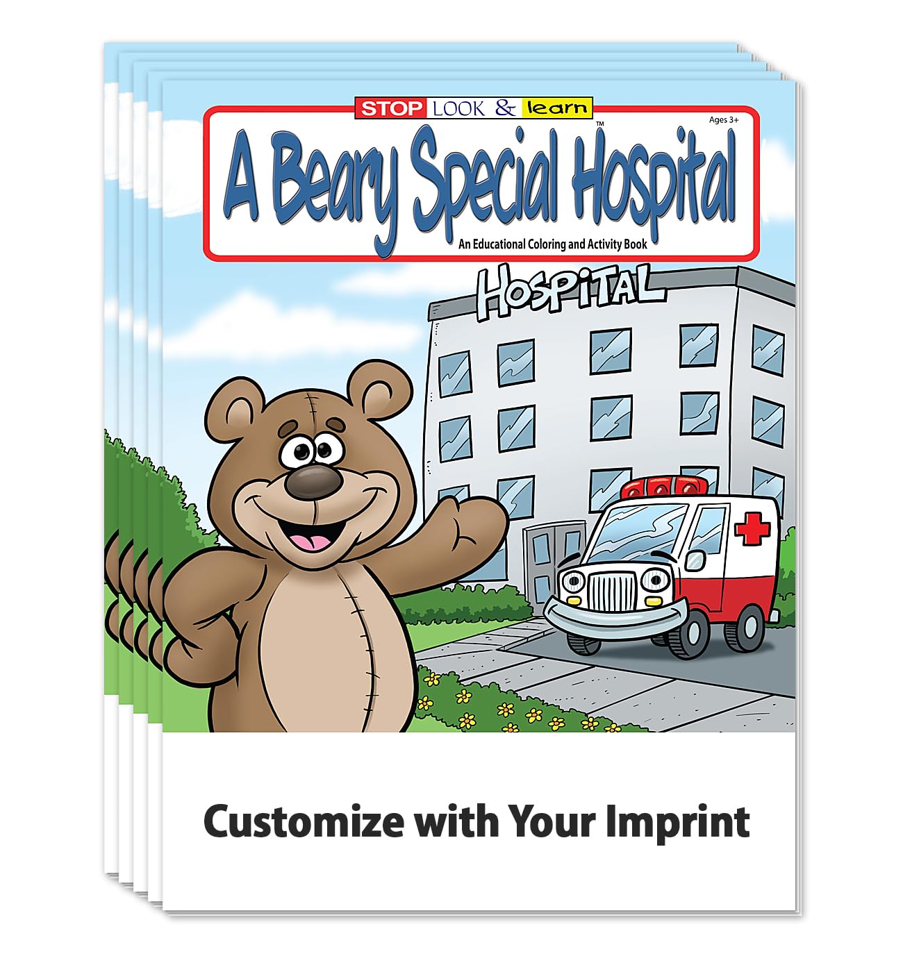 ZOCO Custom Kids Coloring Books - 250 Bulk Pack (No Crayons Included) - Hospital Themed Activities with Coloring Pages, Games & Puzzles - Perfect for Pediatric Wards, Doctor Visits & Sick Day Entertainment