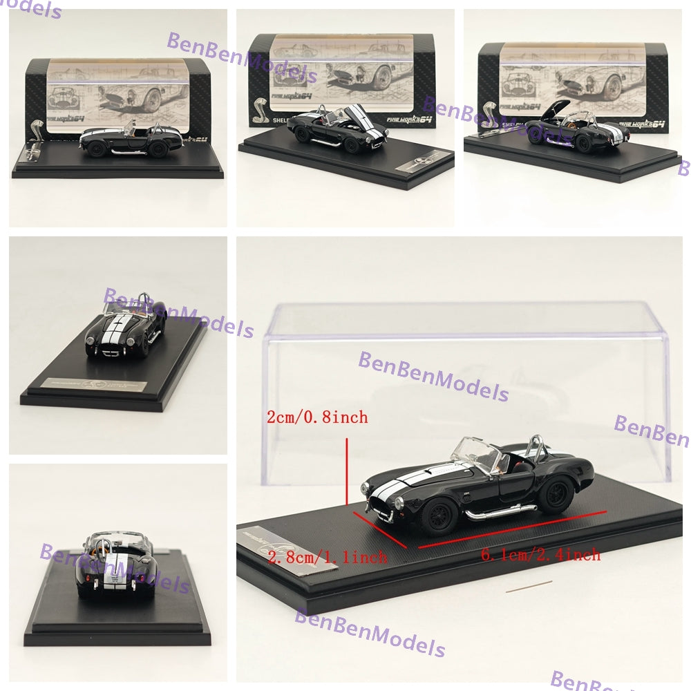 Fine Works Ford SHELBY COBRA 427S/C 1:64 Scale Diecast Model Car - Limited Edition Collectible for Display, Racing Enthusiasts & Car Lovers