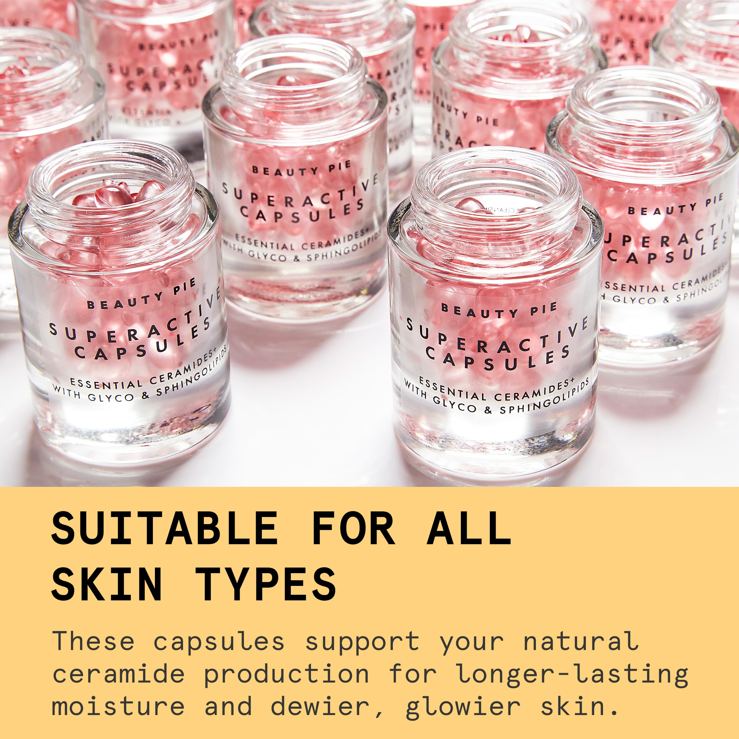 Beauty Pie Superactive Capsules with Essential Ceramides - Hydrating & Anti-Aging Skincare for a Healthy, Dewy Glow | Daily Moisturizing Treatment for Dry & Mature Skin