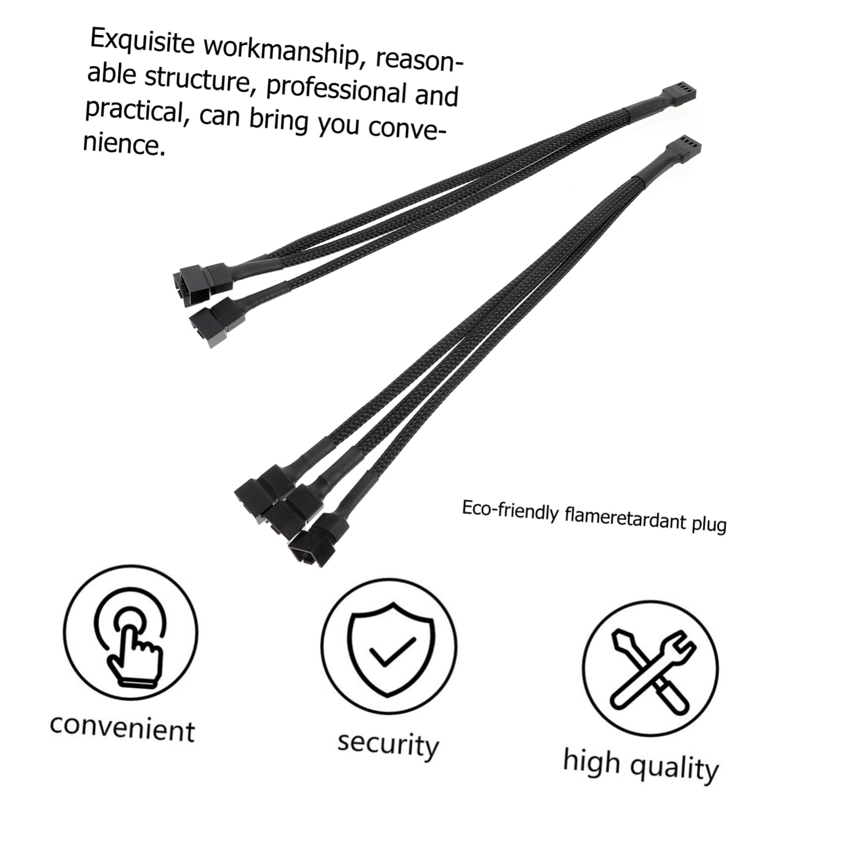 Jojofuny 3-Way PWM Fan Splitter - Cooling Fan Extension for PC Builds
