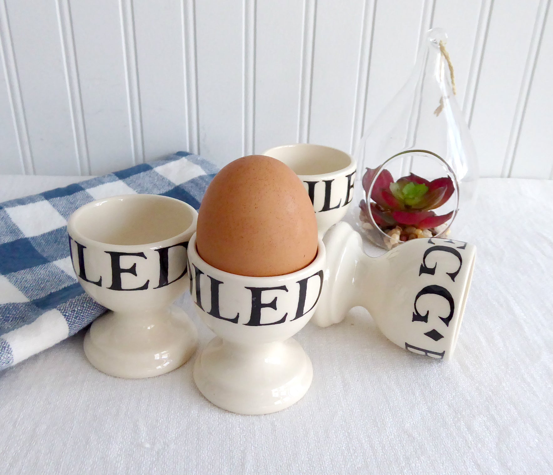 Emma Bridgewater Black and Marmalade Toast Egg Cups Set of 4 - Vintage Style Porcelain Boiled Egg Holders - Perfect for Breakfast, Easter Decor & British Tea Party Tableware