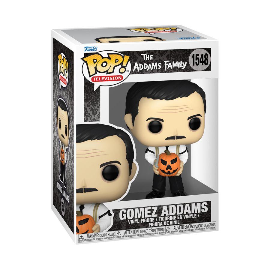 Gomez Addams with Jack O'Lantern Pop! Vinyl Figure - The Addams Family TV Show Collectible - Perfect for Halloween Decor & Pop Culture Displays