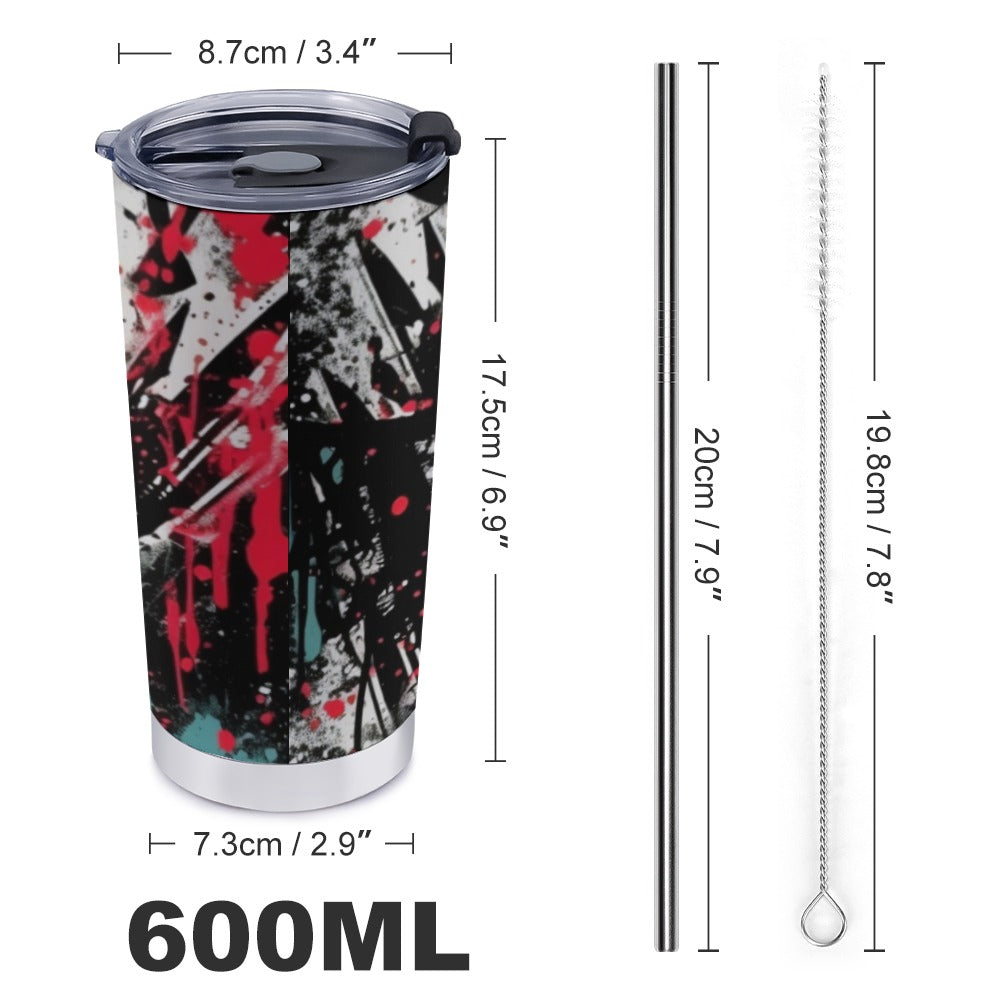 Radical Paint 20 Oz Insulated Travel Mug - Leak Proof Stainless Steel Coffee Tumbler for Hot & Cold Drinks - Perfect for Commuting, Camping & Office Use