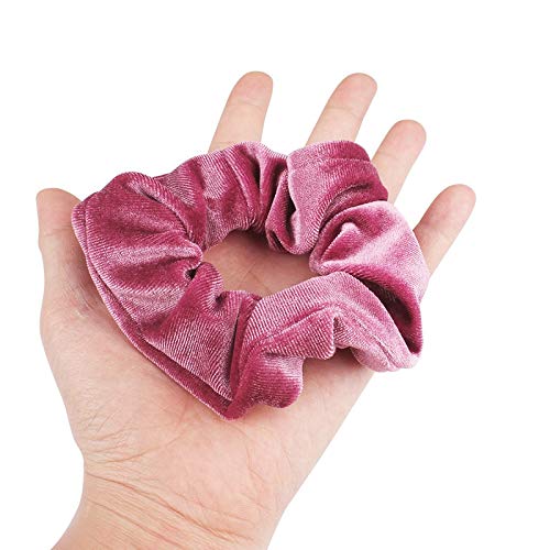 FAMEZA 8-Piece Velvet Scrunchies Set - Soft Hair Ties, Ponytail Holders & Hair Bands for Women & Girls - Perfect for School, Work, Gym & Everyday Styling