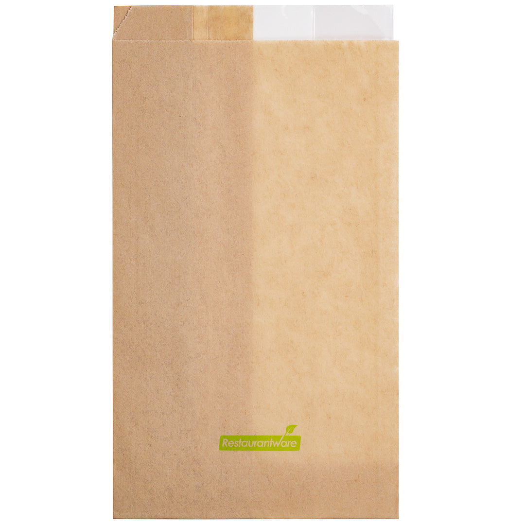Eco-Friendly Kraft Paper Bread Bags with Side Window - 4.75