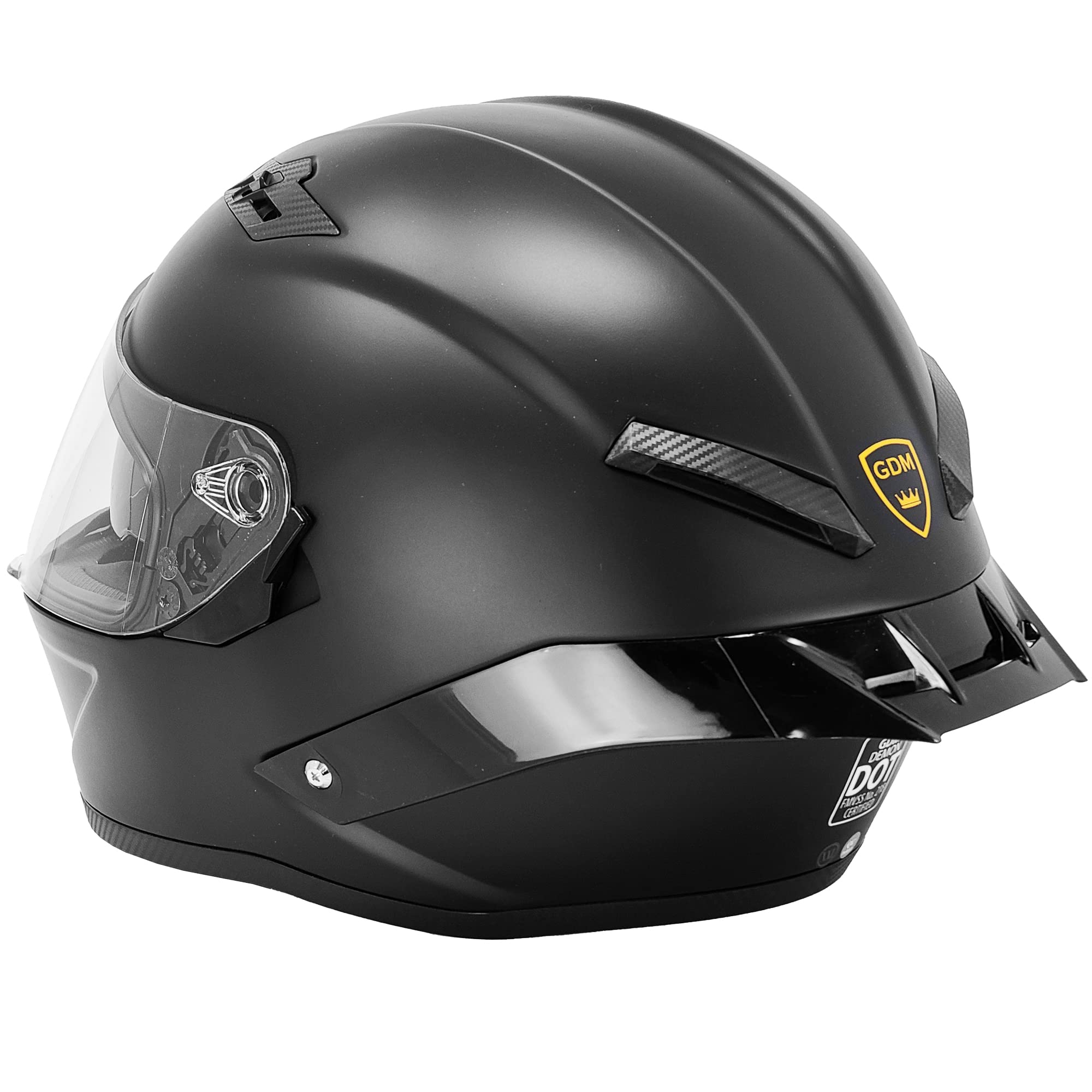 GDM Demon Full Face Motorcycle Helmet DOT Approved - Lightweight & Ventilated for Street Bikes, Cruisers & Racing - Perfect for Commuting, Touring & High-Speed Riding