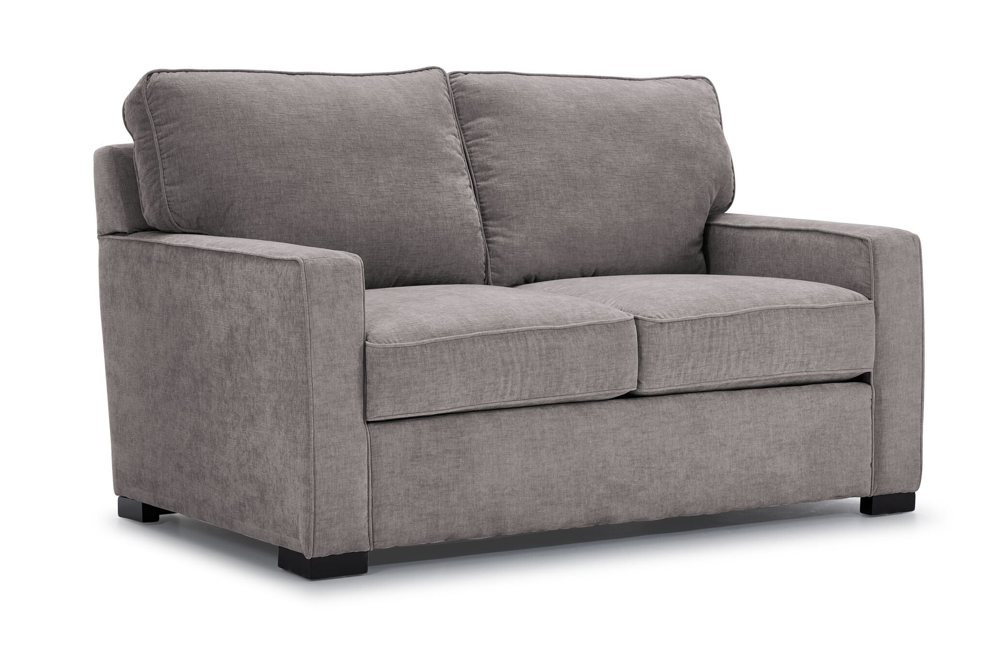 Charlotte Loveseat in Smoke Gray - Modern Small Couch for Living Room, Bedroom, or Office - Perfect for Cozy Spaces and Small Apartments