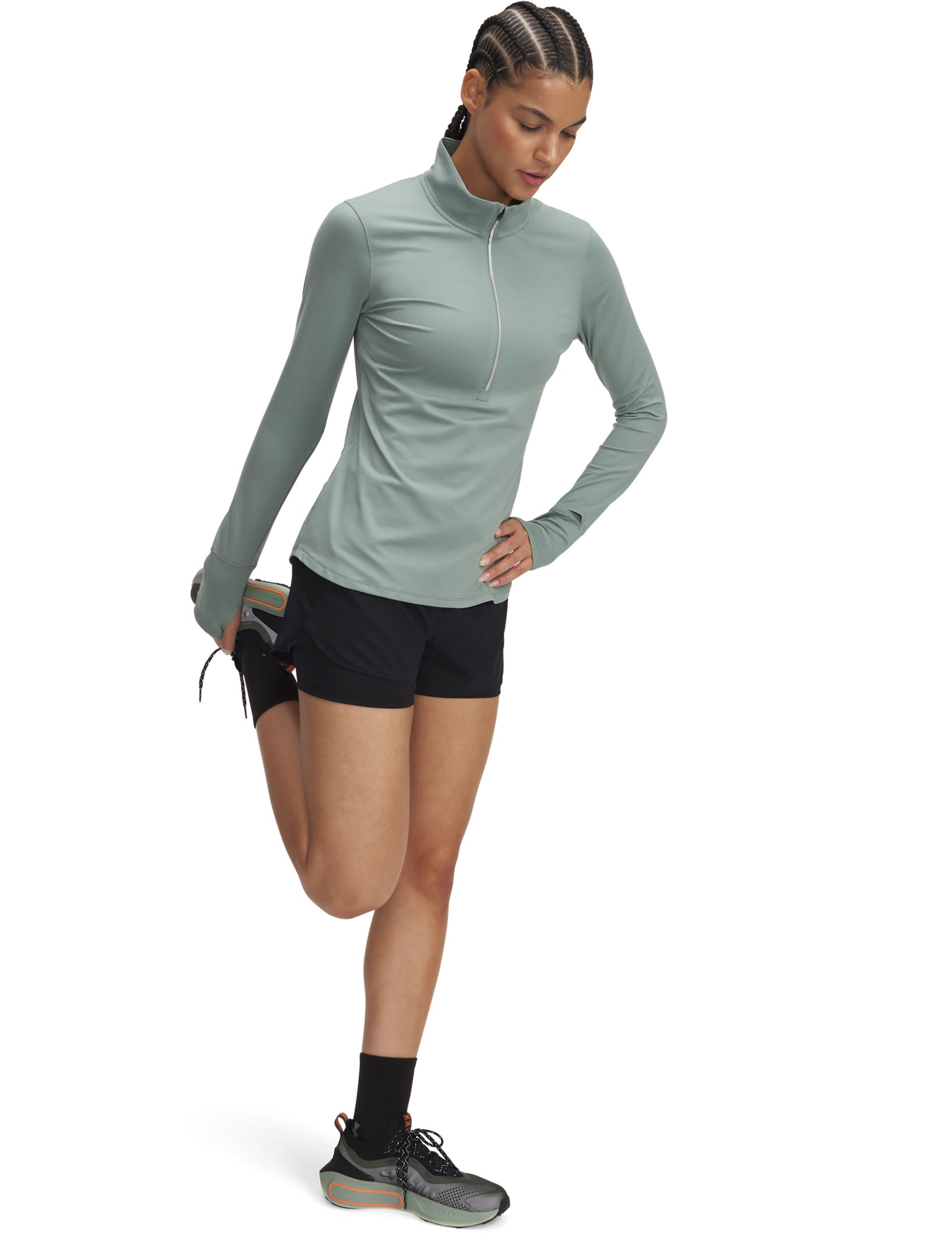 Launch Pro 2-in-1 Running Shorts with Reflective Stripes - Black | Perfect for Jogging, Gym Workouts & Outdoor Activities