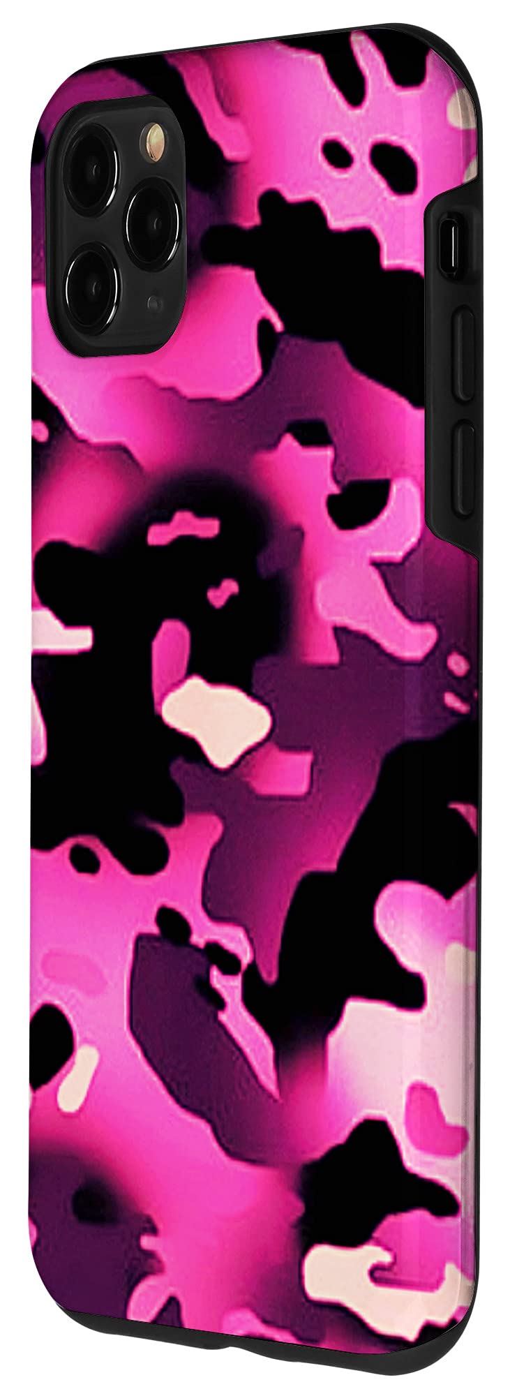 iPhone 11 Pro Max 热粉色迷彩保护壳 - 防摔耐用手机壳，适合户外运动、旅行和日常使用