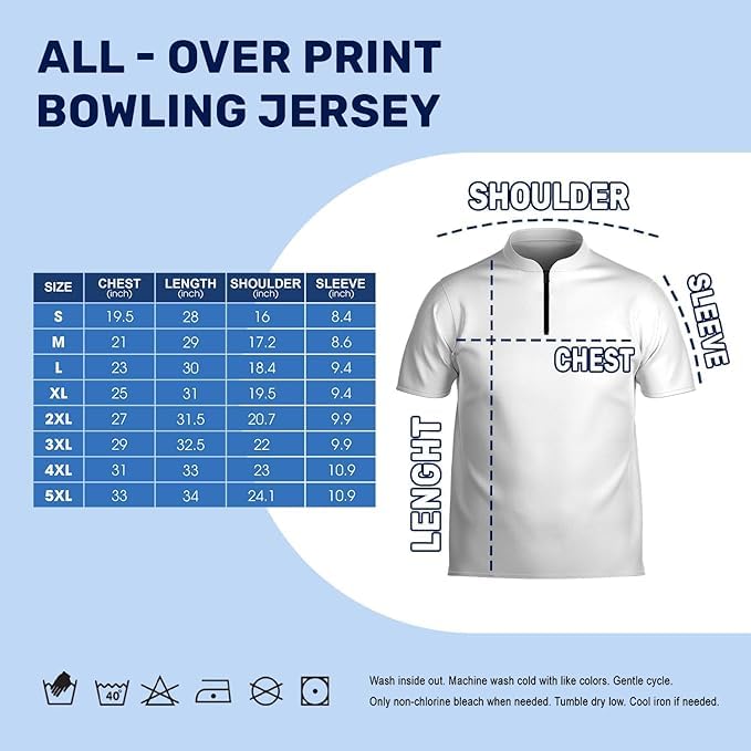 3D Bowling Polo Shirts for Men & Women - Breathable Short Sleeve Jersey Shirts for Bowling Teams - Perfect Gift for Bowlers - Ideal for League Play, Tournaments & Casual Bowling Nights