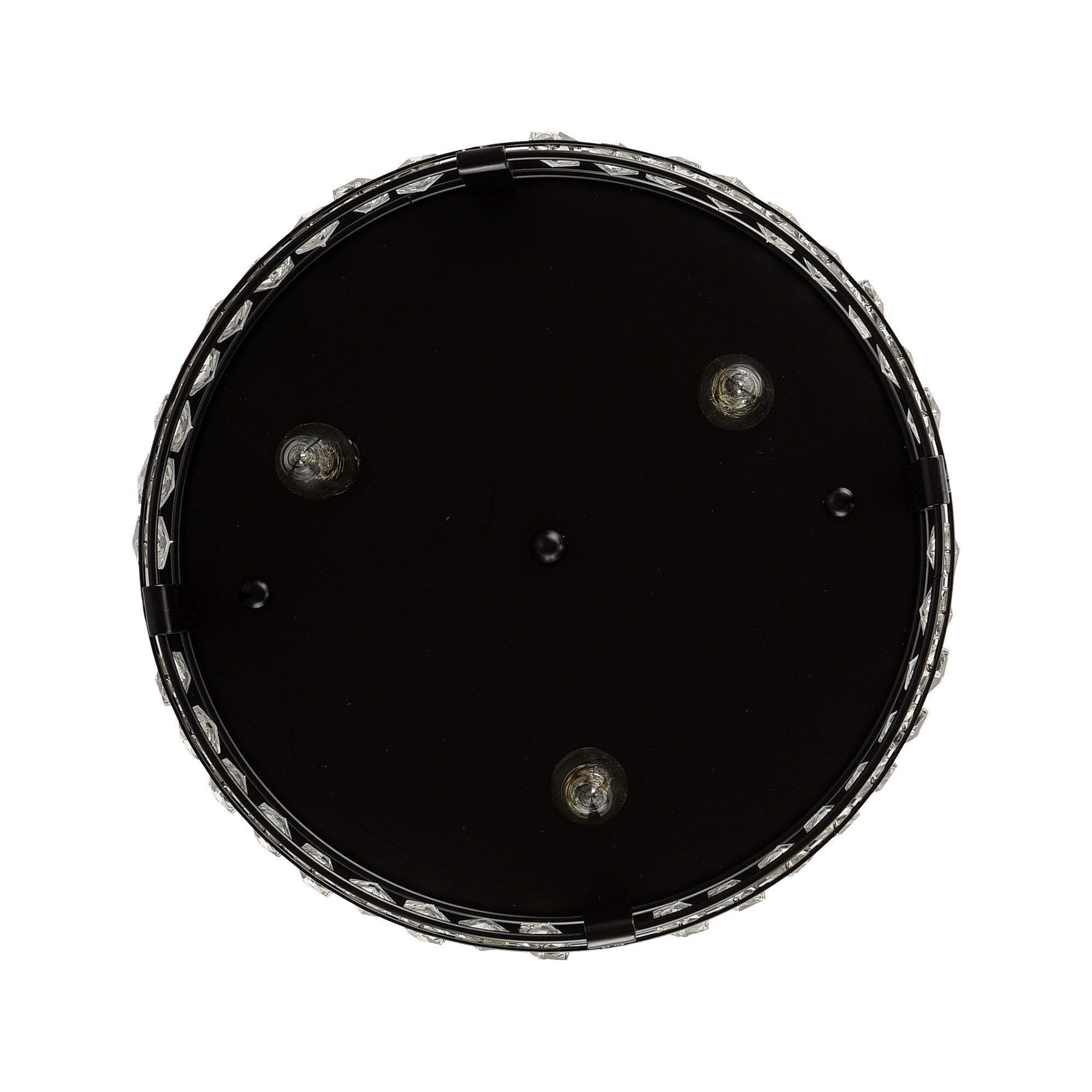 3-Light Modern Crystal Flush Mount Ceiling Fixture - Elegant Lighting for Bedroom, Living Room & Dining Room