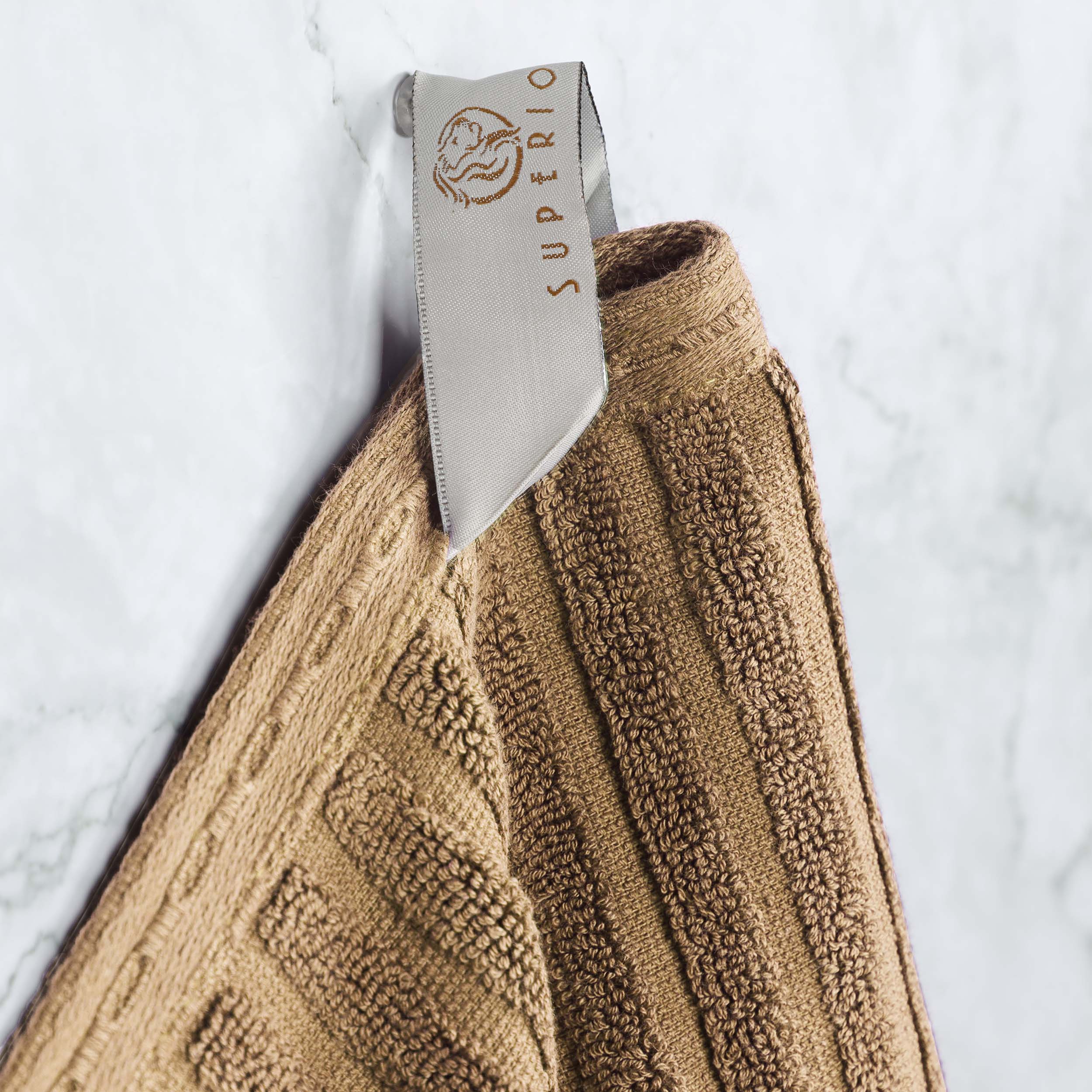 Premium Soho Ribbed Textured Cotton Hand Towels & Bath Sheets Set - Ultra Absorbent, Soft & Quick-Drying - Perfect for Bathroom, Spa, Gym & Guest Use