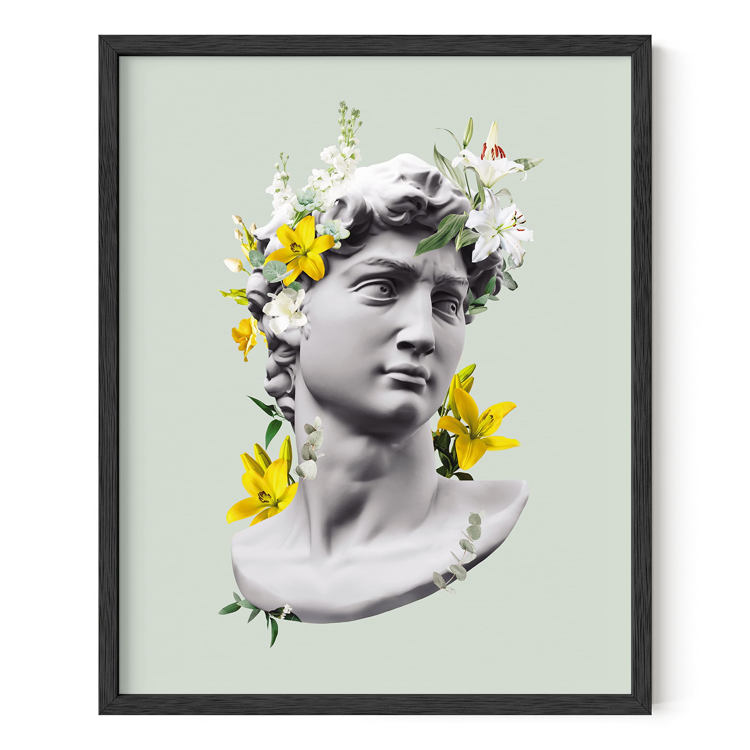 HAUS AND HUES Sage Green Wall Decor - Vintage Aesthetic Poster Set, Minimalist Room Art for Bedroom & Dorm (Black Frame 16x20 Inches) - Perfect for Boho Home Decor, Office Wall Art & Gift Ideas