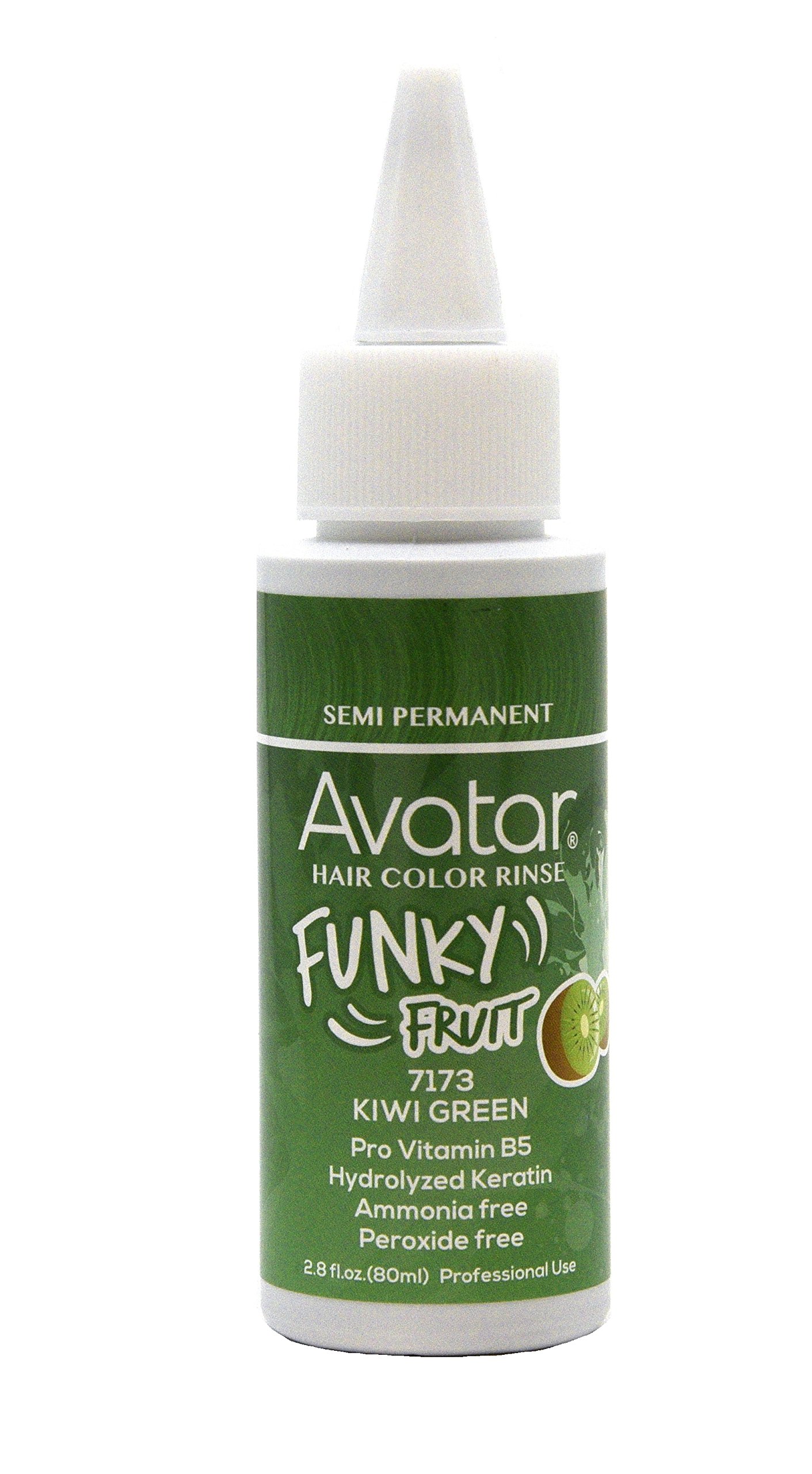 Avatar Funky Fruit Semi-Permanent Hair Dye - Kiwi Green 2.8 oz | Vegan & Cruelty-Free Hair Color Rinse for Vibrant Temporary Color | Perfect for Cosplay, Festivals & Bold Hair Makeovers