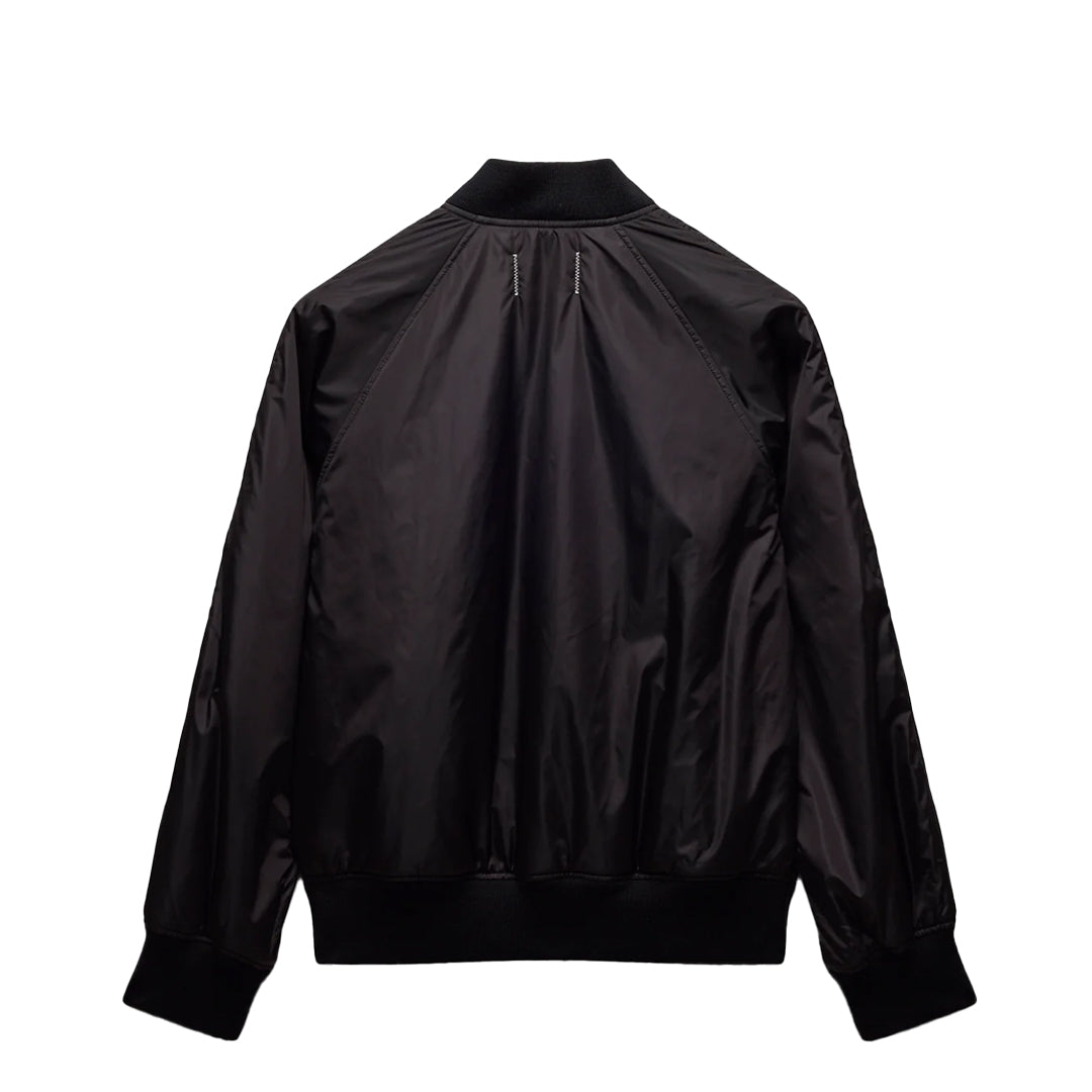 ECONYL Satin Nylon Stadium Jacket for Women - Waterproof Windbreaker with Hood - Black Athletic Outerwear for Running, Hiking & Outdoor Sports