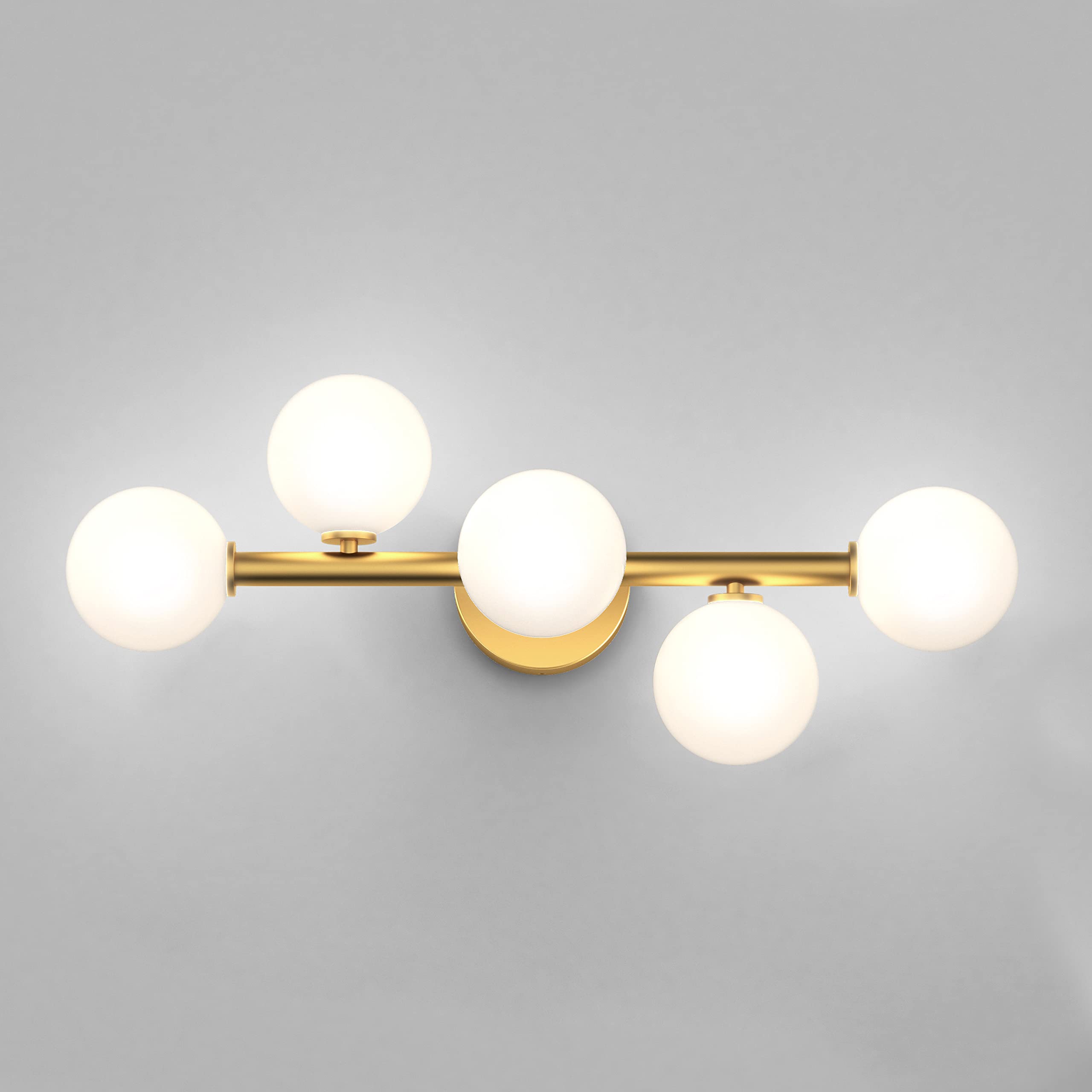 Artika Bloom 5-Light Vanity Light Fixture in Gold - Modern Bathroom Lighting for Makeup Vanity & Dressing Room - Elegant Gold Finish Mirror Lights for Bedroom & Bathroom Decor