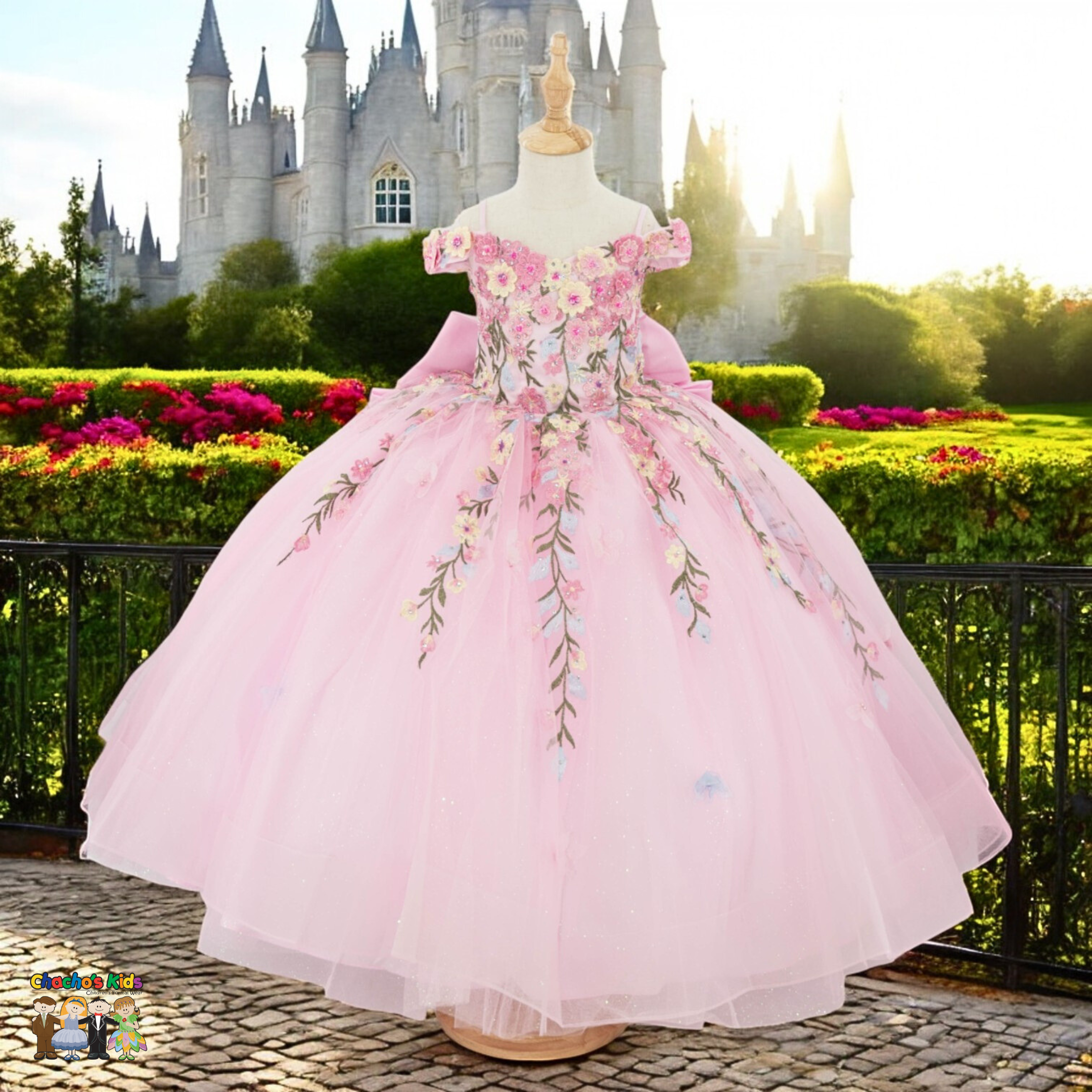 Elegant Ball Gown Flower Dress for Women - Formal Prom Party Evening Gown (8260) | Perfect for Weddings, Dances, and Special Occasions