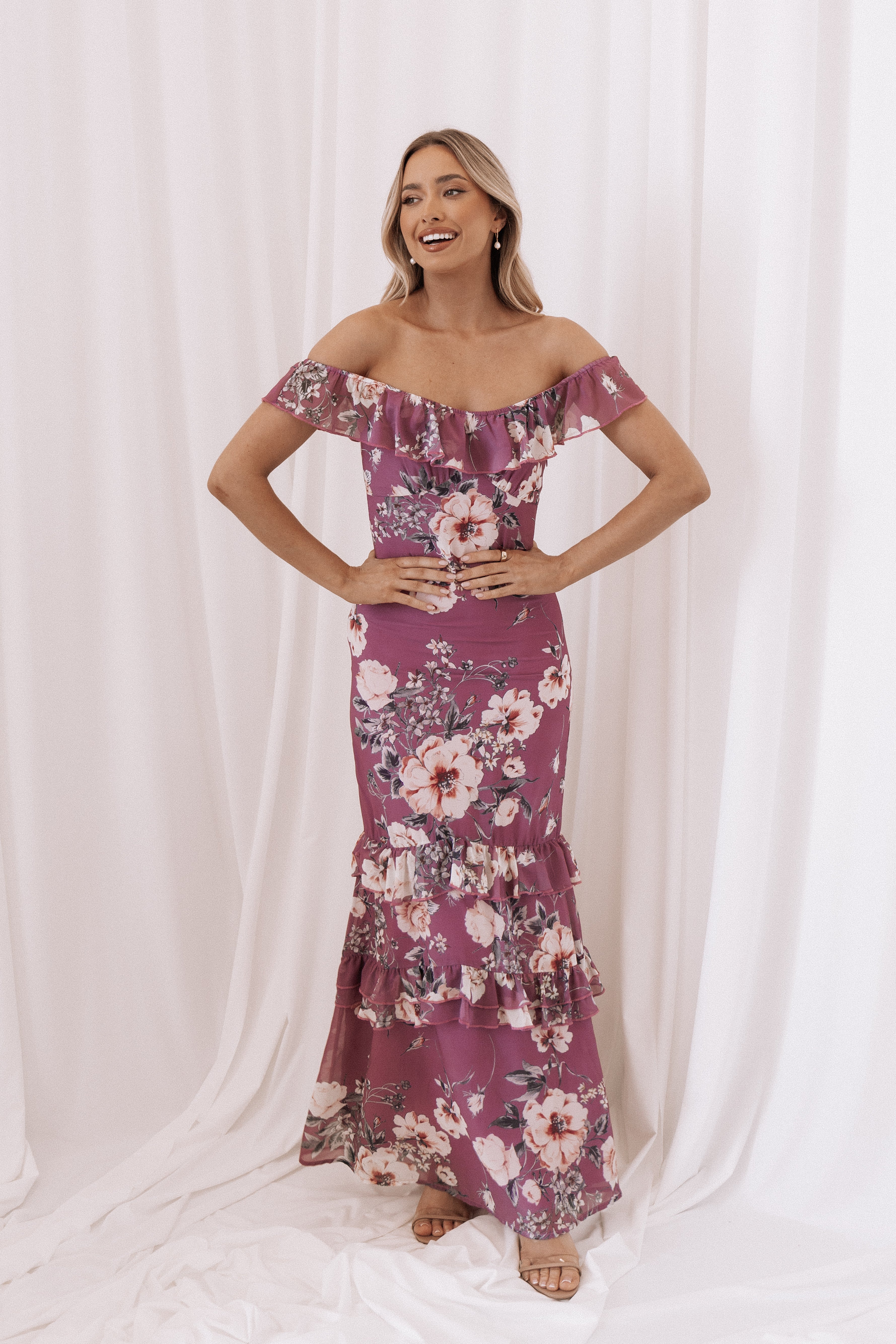 Irelynn Women's Maxi Dress - Dark Rose Floral Print Long Summer Dress for Beach, Vacation & Casual Wear | Flowy Boho Style Dress with Pockets