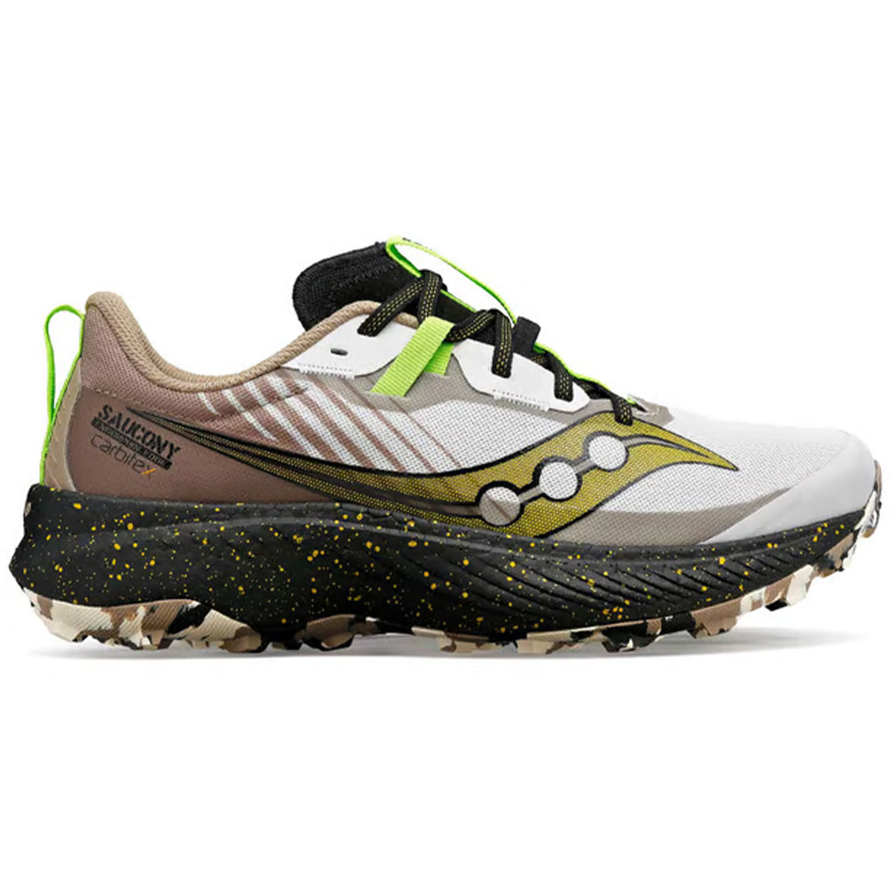 Saucony Endorphin Edge Men's Running Shoes - Fog/Black - Size 8 D Medium - Lightweight Trail Runners for Hiking & Outdoor Adventures