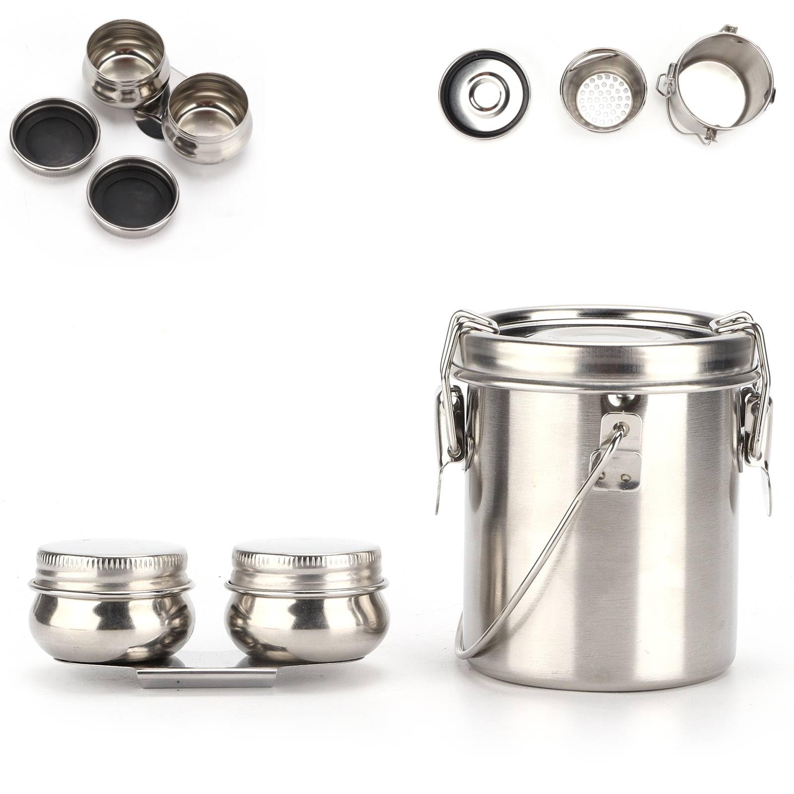 Stainless Steel Paint Brush Cleaner & Washer with Double Dipper Container Cup - Paint Brush Holder & Rinse Cup for Artists & DIY Projects - Perfect for Oil, Acrylic & Watercolor Painting