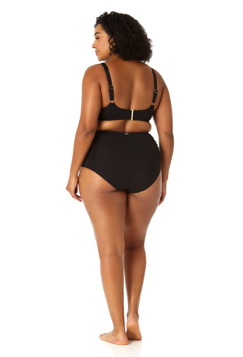 Anne Cole Plus Women's Retro Underwire Bikini Swim Top - Vintage Style Swimwear for Beach, Pool & Summer Vacations